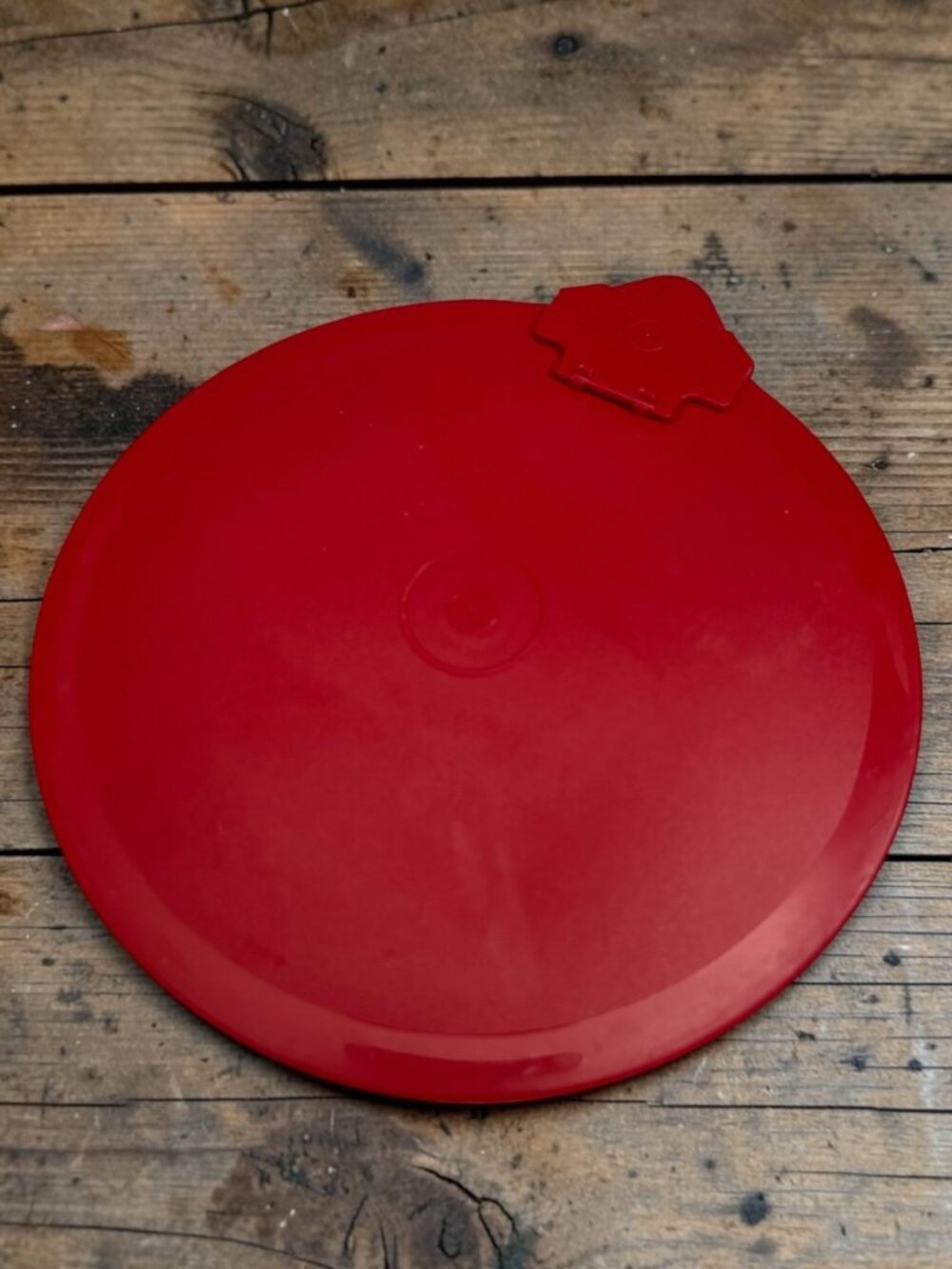 Tupperware Red Round Replacement Lid 7 Inches Snap-On Seal Cover batter bowl lid